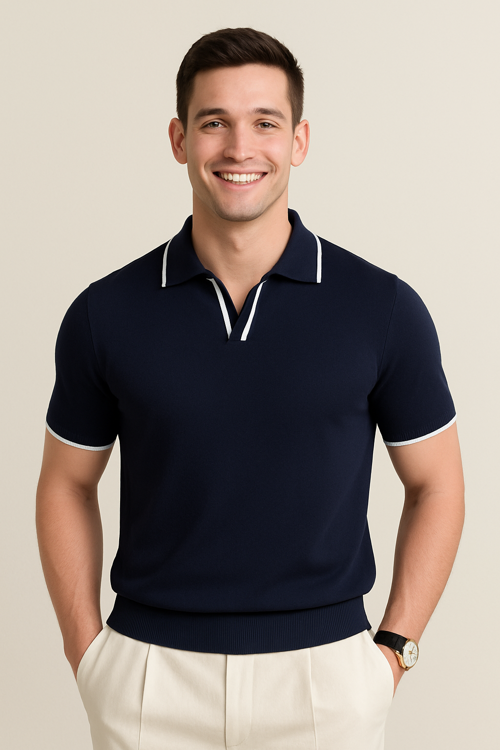 Colin | Classic Men's Contrast Trim Knit Polo