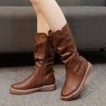 Chunky Sole Slouchy Mid-Calf Boots for Women 1