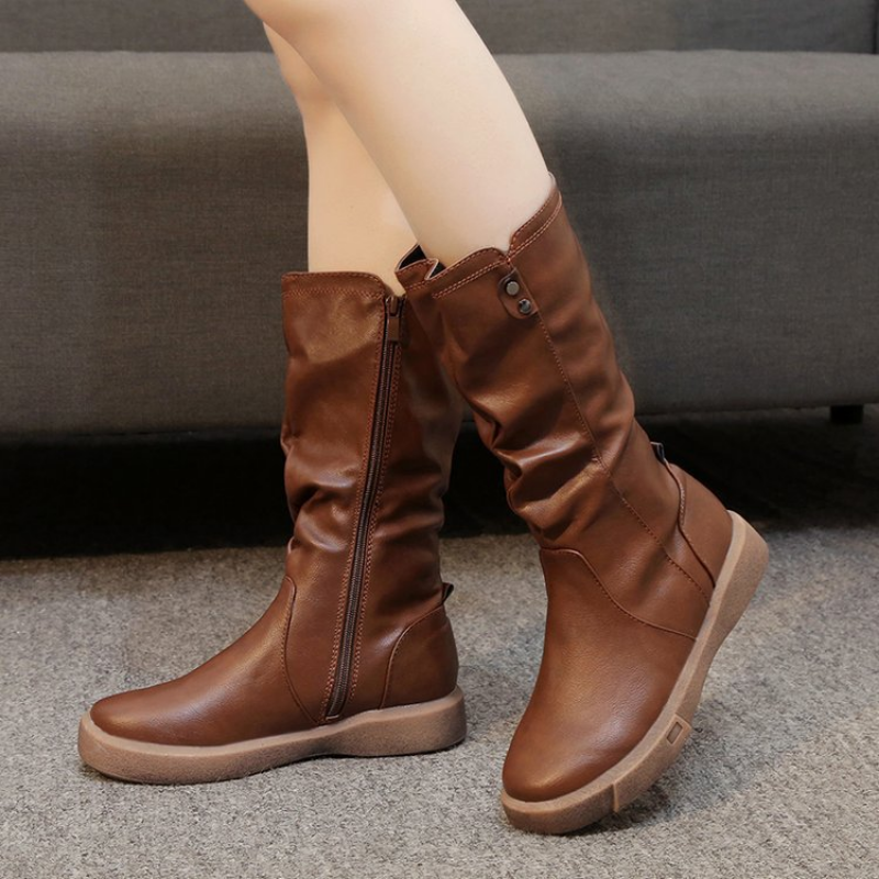 Chunky Sole Slouchy Mid-Calf Boots for Women