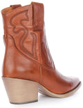 Nova | Tan Cowboy Ankle Boots for Women 3