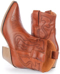 Nova | Tan Cowboy Ankle Boots for Women 4