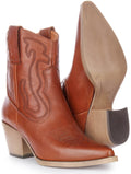 Nova | Tan Cowboy Ankle Boots for Women 5