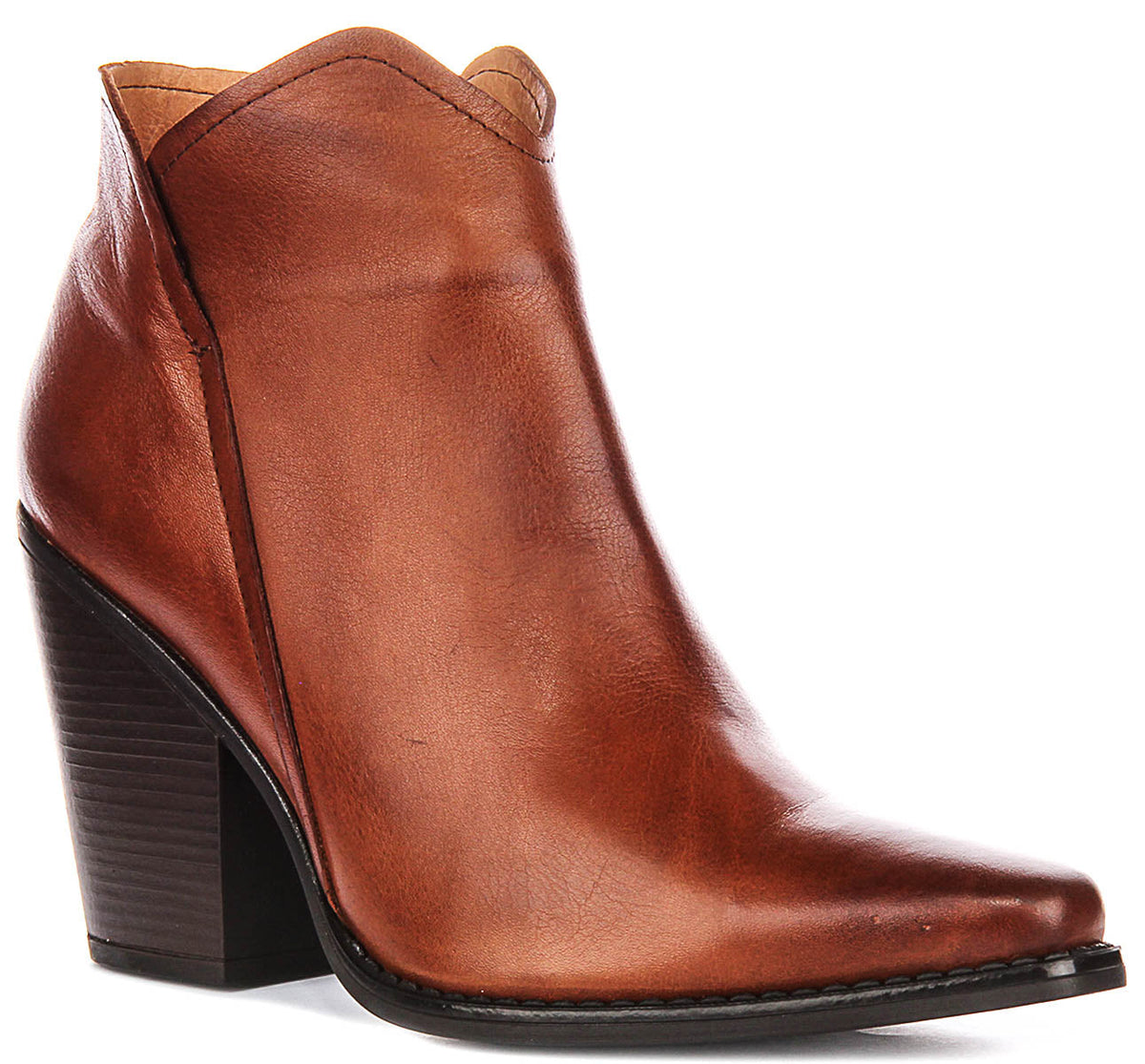 Willow | Tan Cowboy Ankle Boots for Women