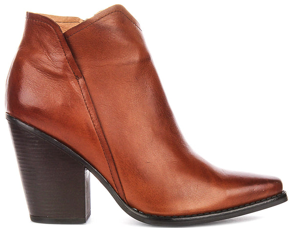 Willow | Tan Cowboy Ankle Boots for Women