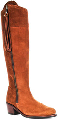 Valentina Heel | Tan Brown Wide-Calf Riding Boots for Women 1