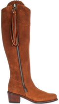 Valentina Heel | Tan Brown Wide-Calf Riding Boots for Women 2