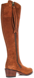 Valentina Heel | Tan Brown Wide-Calf Riding Boots for Women 3