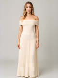 Women's Pleated Maxi Dress Wedding Guest Formal 1