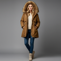 Drawstring Hood Fleece-Lined Down Parka for Women 6