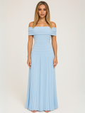 Women's Pleated Maxi Dress Wedding Guest Formal 5