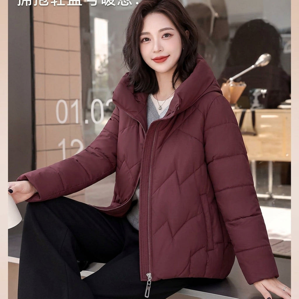 Olivia | Hooded Zip-Up Puffer Coat for Women