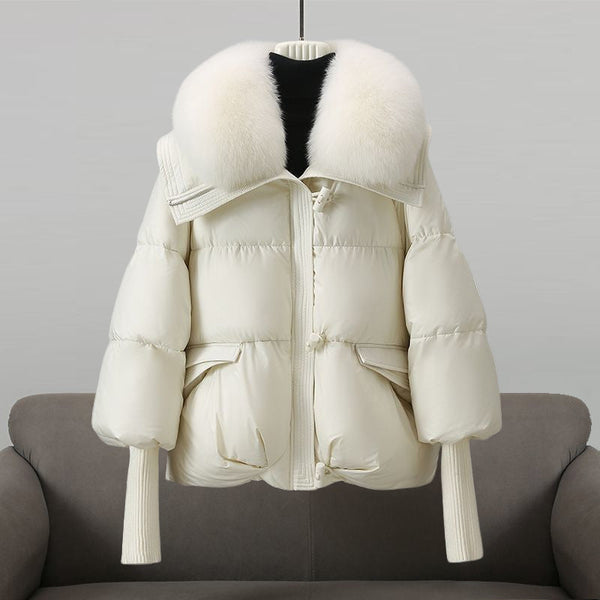 Hooded Fur Collar Puffer Jacket for Women