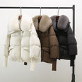Fur Collar Puffer Jacket for Women, Hooded Toggle 4
