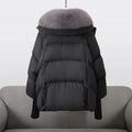 Fur Collar Puffer Jacket for Women, Hooded Toggle 5