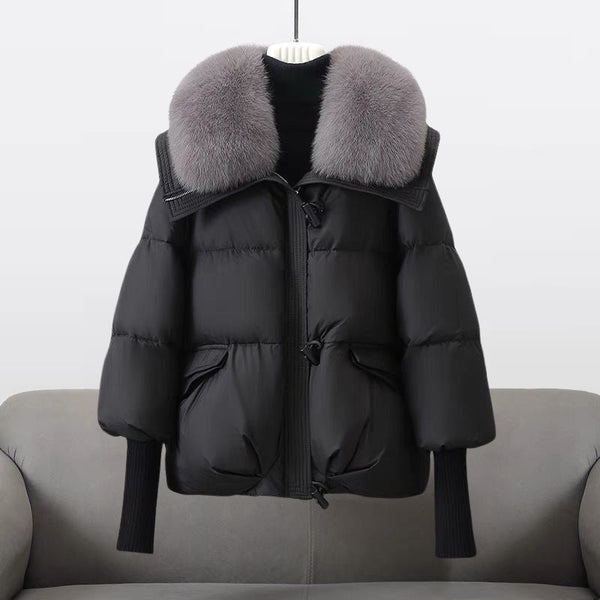 Hooded Fur Collar Puffer Jacket for Women
