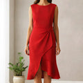Midi Cocktail Dress Sleeveless Fitted 6