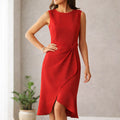 Midi Cocktail Dress Sleeveless Fitted 1