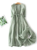 Linen Dress Relaxed Fit Casual Warm Weather 4