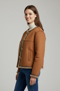 Women Jacket with Button Closure and Trim Edging 3