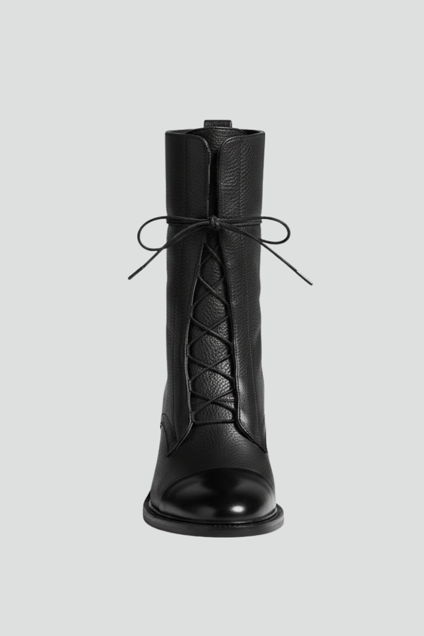 Lace-Up Block Heel Ankle Boots for Women