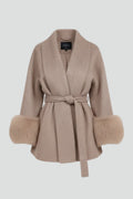 Women’s Belted Full Length Coat with Waist Tie 1