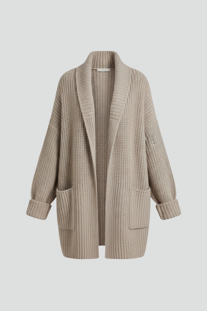 Amara | Elegant Women's Ribbed Knit Open-Front Cardigan
