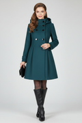 Women’s Coat with Hood and Double Button Front 2