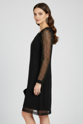 Cocktail Dress Sequined Sleeves Plunging Neckline 4