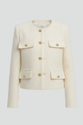 Ruby | Cropped Button-Front Jacket with Flap Pockets 1