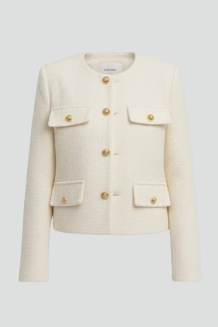 Ruby | Cropped Button-Front Jacket with Flap Pockets