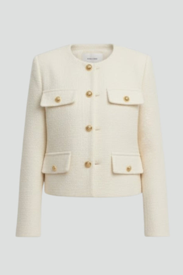 Ruby | Cropped Button-Front Jacket with Flap Pockets
