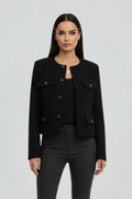 Ruby | Cropped Button-Front Jacket with Flap Pockets 6