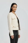 Ruby | Cropped Button-Front Jacket with Flap Pockets 3