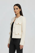 Ruby | Cropped Button-Front Jacket with Flap Pockets 5