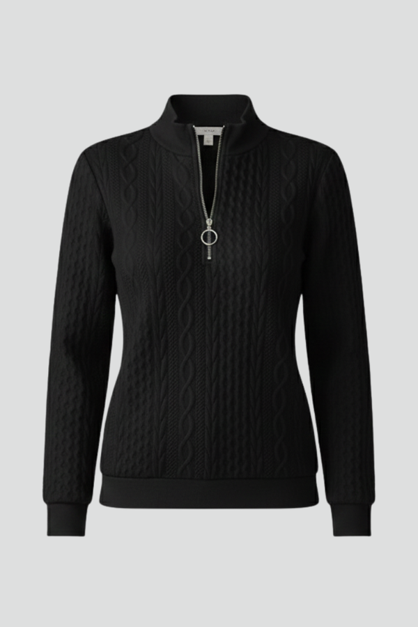 Sable | Cozy Women's Cable Knit Zip Neck Jumper