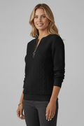 Sable | Cozy Women's Cable Knit Zip Neck Jumper 5