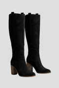 Pull-On Block Heel Knee-High Boots for Women 1