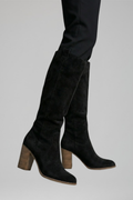 Pull-On Block Heel Knee-High Boots for Women 4