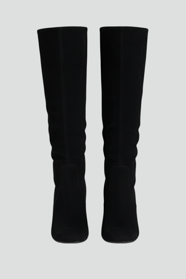 Pointed Toe Decorative Tab Knee-High Boots for Women