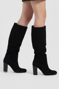 Pointed Toe Decorative Tab Knee-High Boots for Women 3