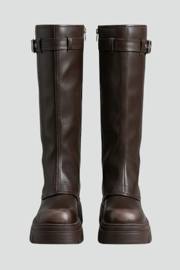 Platform Side Zip Knee-High Boots for Women
