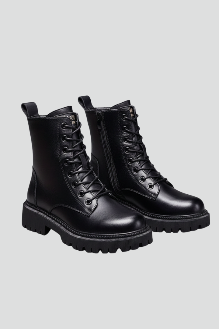 Chunky Sole Lace-Up Ankle Boots for Women