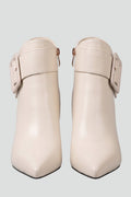 Buckle Detail Leather Ankle Boots for Women 1
