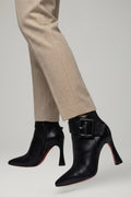 Buckle Detail Leather Ankle Boots for Women 6