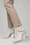 Buckle Detail Leather Ankle Boots for Women 5