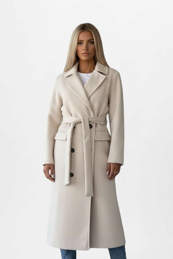 Isabelle | Elegant Belted Double-Breasted Coat