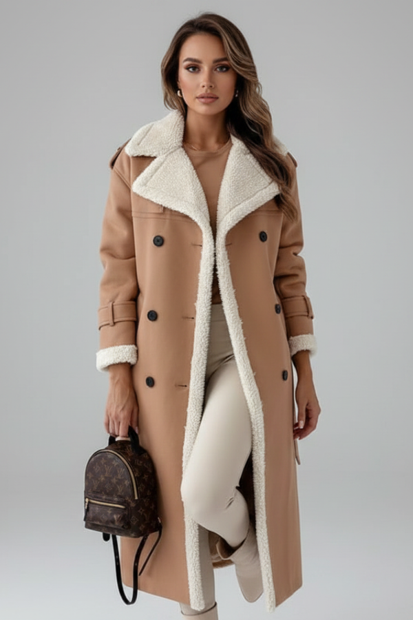 Margot | Elegant Lapel Collar Coat with Trim Detail