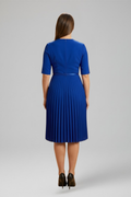 Midi Dress Asymmetrical Neckline Cocktail Fitted 5