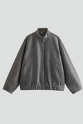 Odette | Oversized Ribbed-Collar Zip Jacket 1