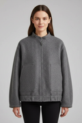 Odette | Oversized Ribbed-Collar Zip Jacket 2